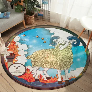 

Abstract Pattern Fashion 12 Constellation Aries Round Carpet Floor Mat Living Room Non-slip Carpet Bedroom Home Decor Rug 2020