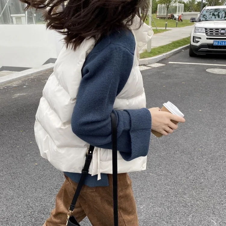 Mooirue Зима Осень Harajuku парка жилет куртка женская без рукавов хлопок Ins свободный уплотненный хлопковый жилет свободный хлопок