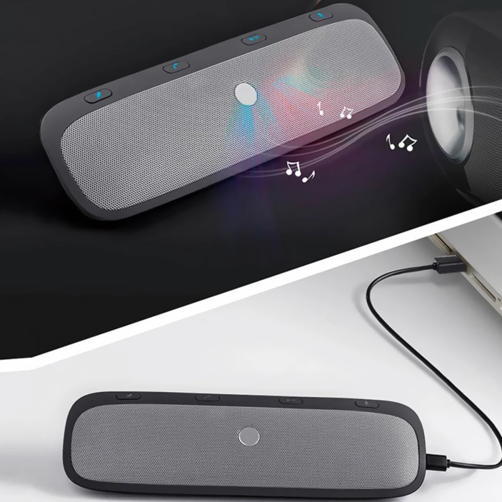 Многофункциональный Bluetooth беспроводной Автомобильный громкоговоритель многоточечный динамик телефон MP3 музыкальный плеер динамик козырек зажим с автомобильным зарядным устройством