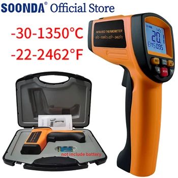 Price -30-1350℃ Non-contact IR Digital Infrared Thermometer With Laser Flame Furnace High Temperature Infrared Temperature Instrument