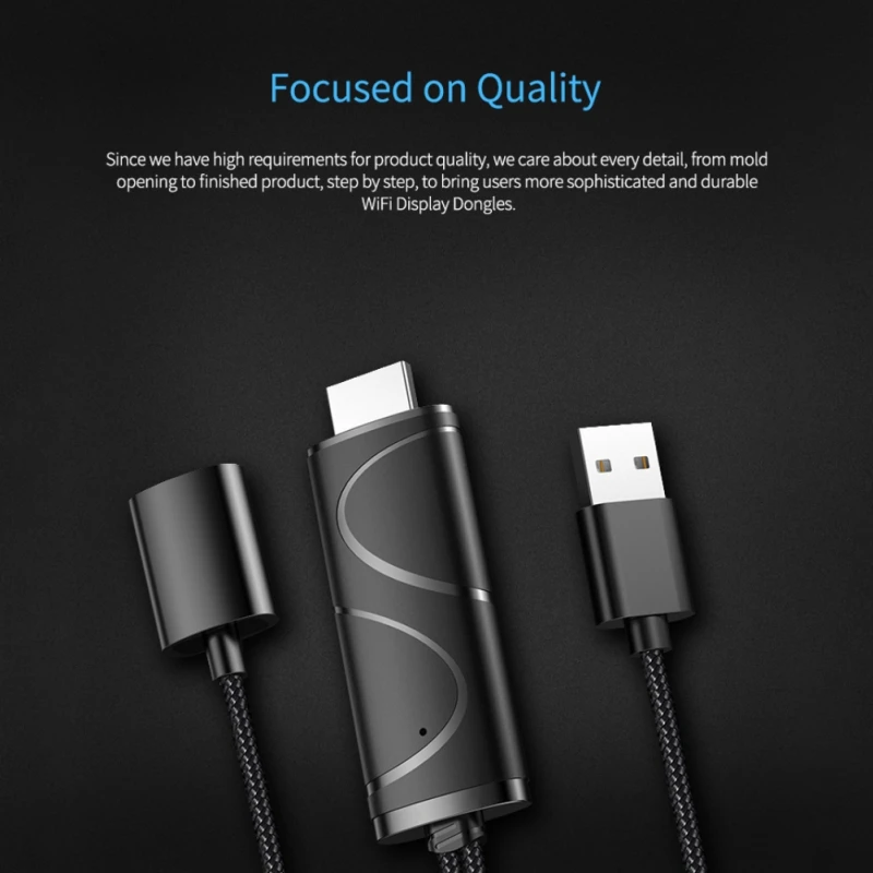 USB To HDMI Mirror Cast Cable Video Adapter Cord Link for IPhone XS MAX XR 11 Pro 5 6 7 8 IOS Android Phone To TV HDTV Projector