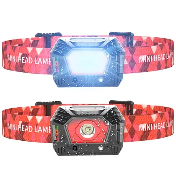 

LED Headlamp Gesture Sensor USB Rechargeable Built-in Battery fishing Headlight Torch Outdoor Waterproof flashlight 120 Lumen