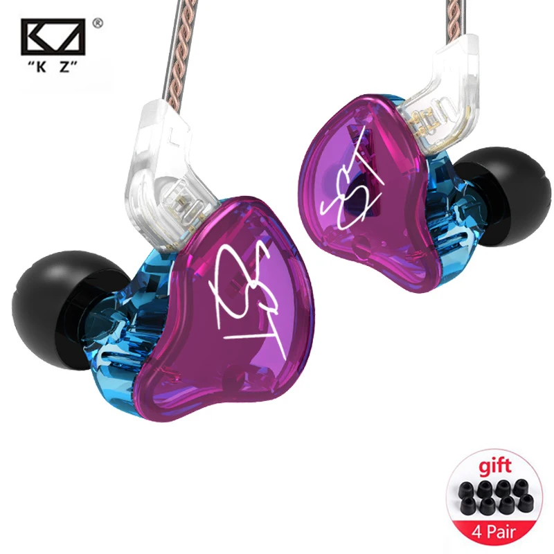 KZ ZST pro In Ear Earphone Hybrid Headset HIFI Bass Noise Cancelling Colorful Earbuds With Mic Replaced Cable for ZSN Pro ZS3