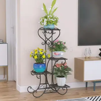 

Wrought Iron Flower Shelf, A Hollow Multilayer Indoor European-style Balcony Floor Living Room More Than Other Simple