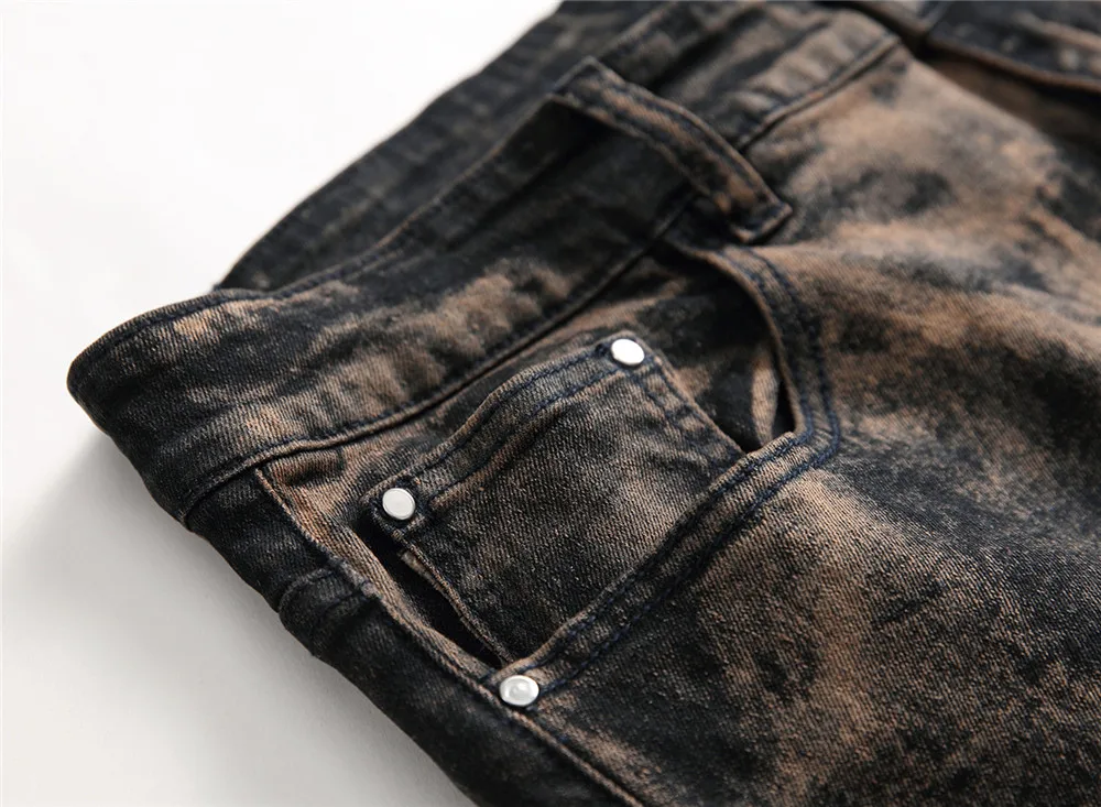 Новинка, джинсы для мужчин, Стрейчевые прямые джинсовые цветные штаны, Брендовые повседневные мужские брюки, calca masculina, байкерские мужские джинсы, одежда
