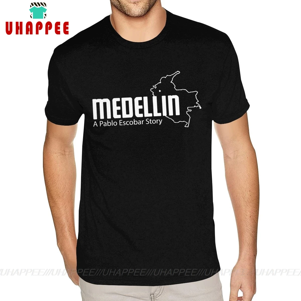 sanar Movimiento serie Camiseta con estampado de Medellin Pablo Escobar para hombre, camisa de  manga corta de algodón suave con cuello redondo, color negro, barata| Camisetas| - AliExpress