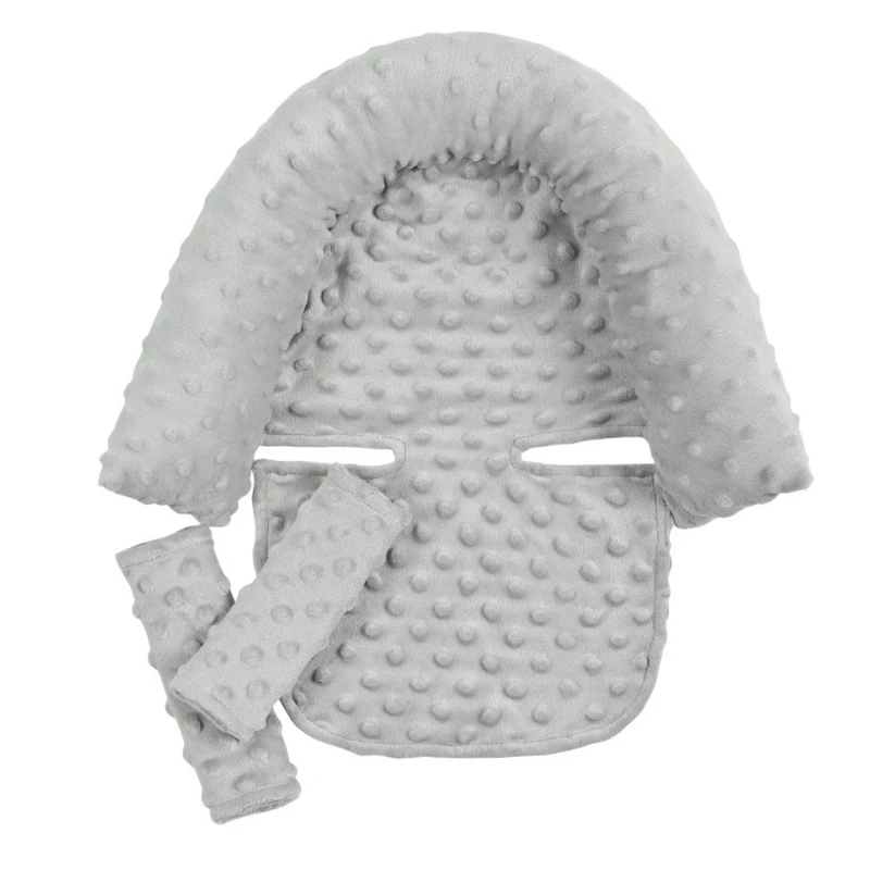 Baby Car Safety Soft Sleeping Head Support Pillow with Matching Seat Belt Strap Covers Baby Carseat Neck Protection Headrest 5