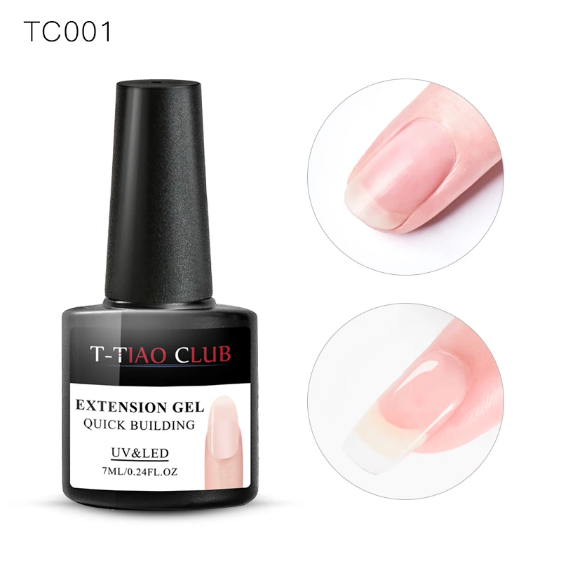 T-TIAO CLUB, 7 мл, быстрое удлинение, гель, телесный, прозрачный, розовый, белый, УФ, поливинилхлорид, строительный гель, лак, накладные ногти Типсы Искусство, маникюр, замочить - Цвет: HS01214