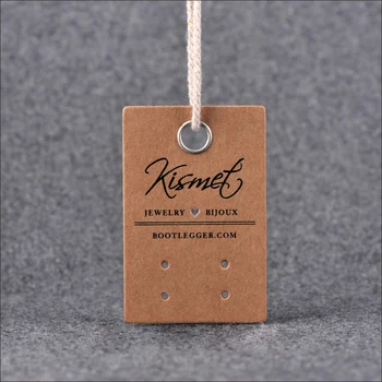 

Custom kraft paper hangtag jeans clothing hang tag with grommet