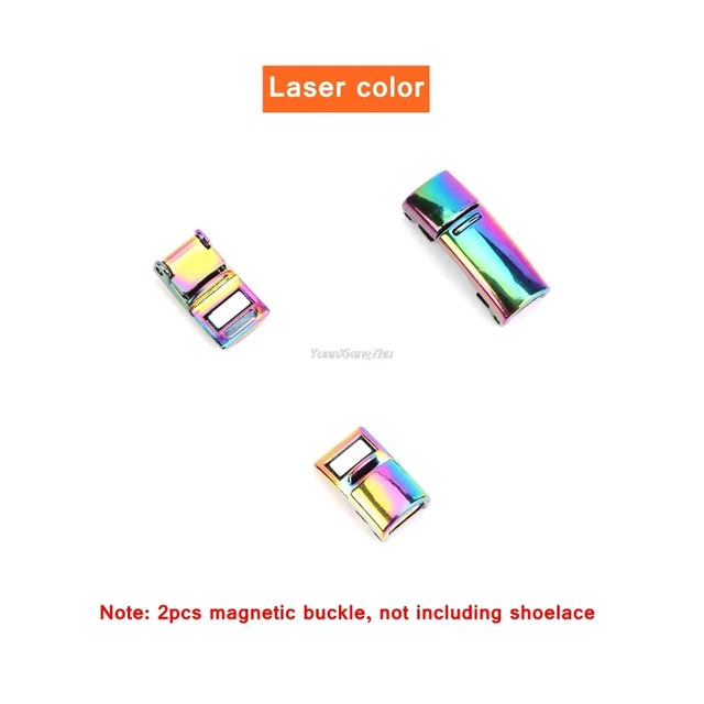 New Rainbow Magnetic Lock Shoelaces Elastic No tie Shoe laces Sneakers Shoelace Kids Adult Lazy Laces One Size Fits All Shoes Laser lock