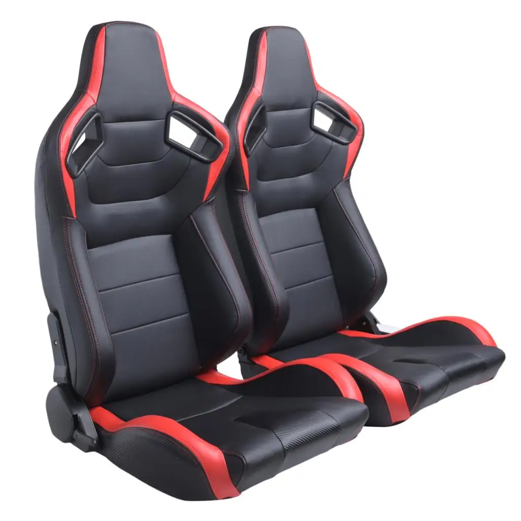 2 Red /& Black Racing Seats RECLINABLE FIT FOR ALL Nissan NEW