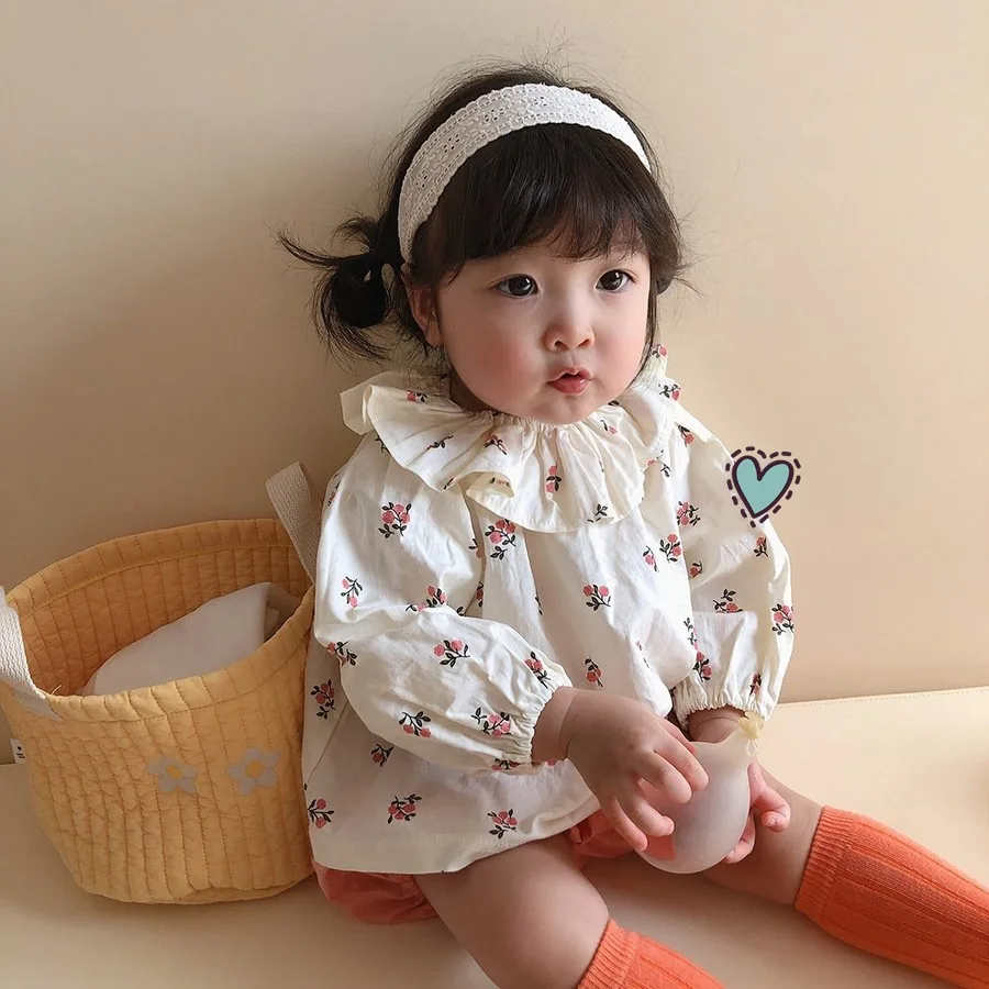 Princess Ruffle Collar Floral Long Sleeve Blouse Baby Girls Outwear