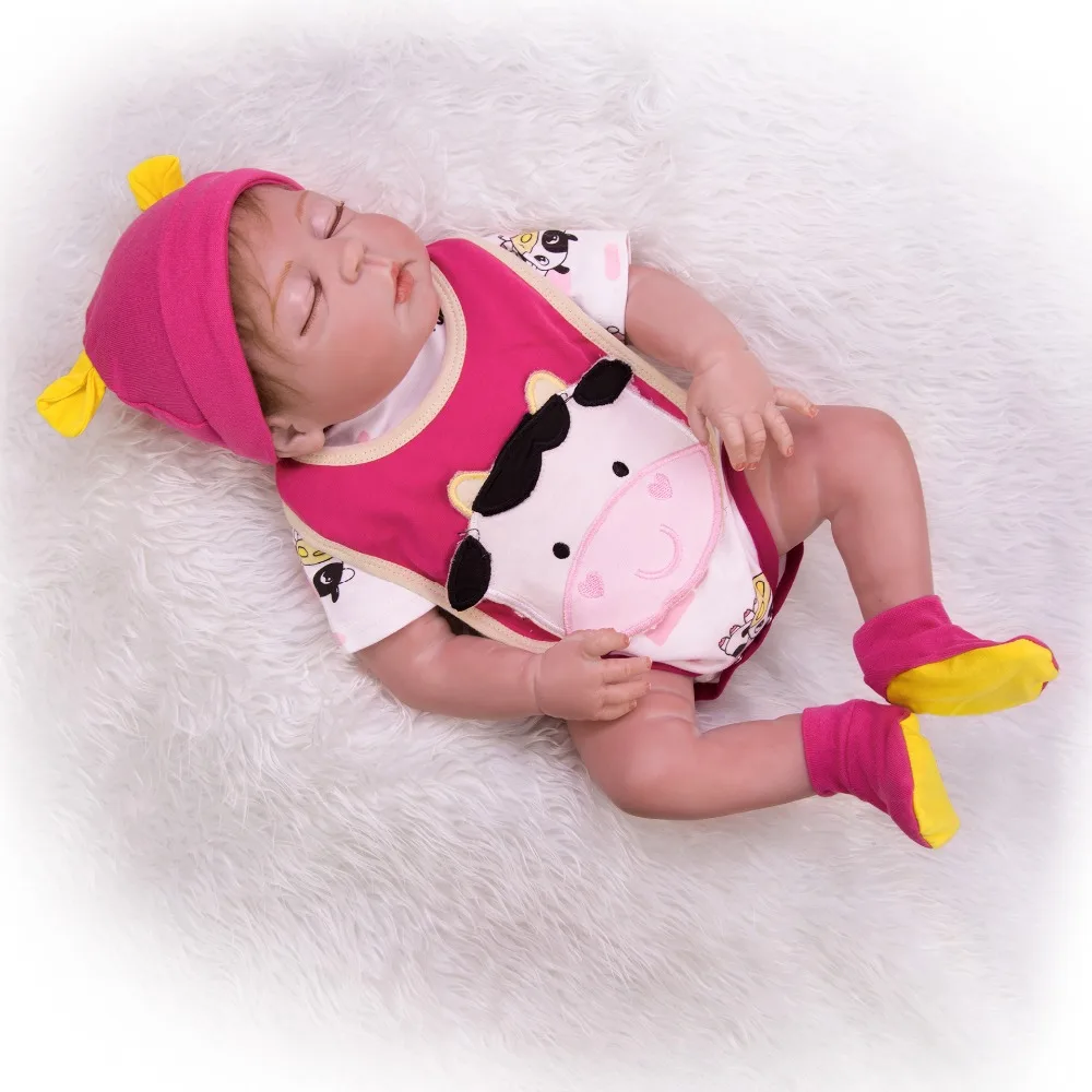 NPK Lifelike 23 Boneca Возрожденный ребенок спящий 58 см полный Силиконовый Reborn Baby Dolls Девушки Мода Подарки на день рождения ребенка DIY игрушка