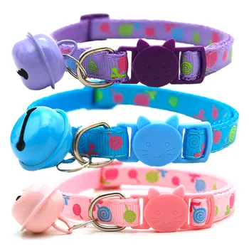

Adjustable Kitten Small Dogs Cats Printing Collars Pet Supplies Cat Collar With Bell Safety Buckle high quality