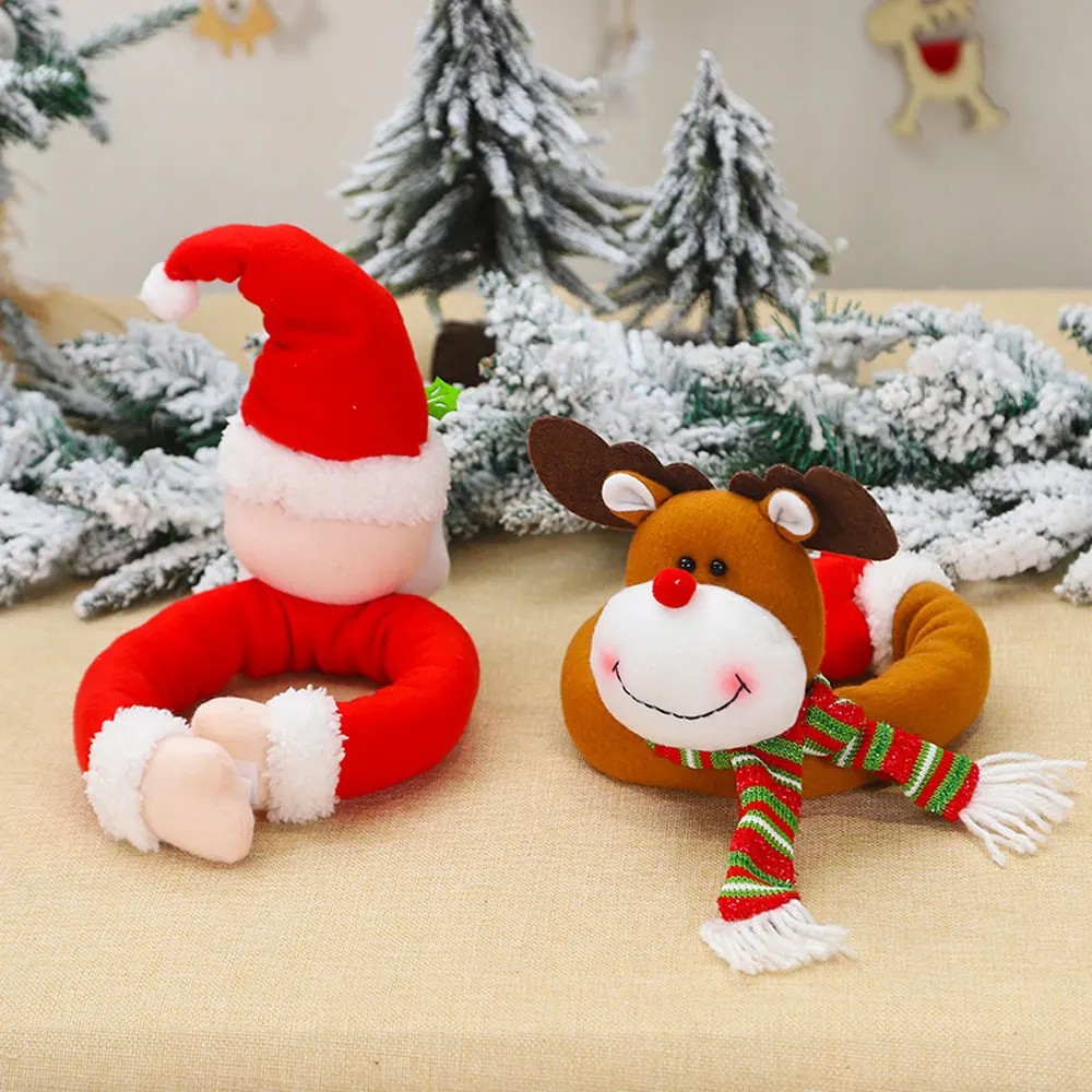 Снеговик занавес Пряжка рождественские украшения для дома Прекрасный Санта-Клаус новогодние вечерние украшения мультфильм рождественские украшения
