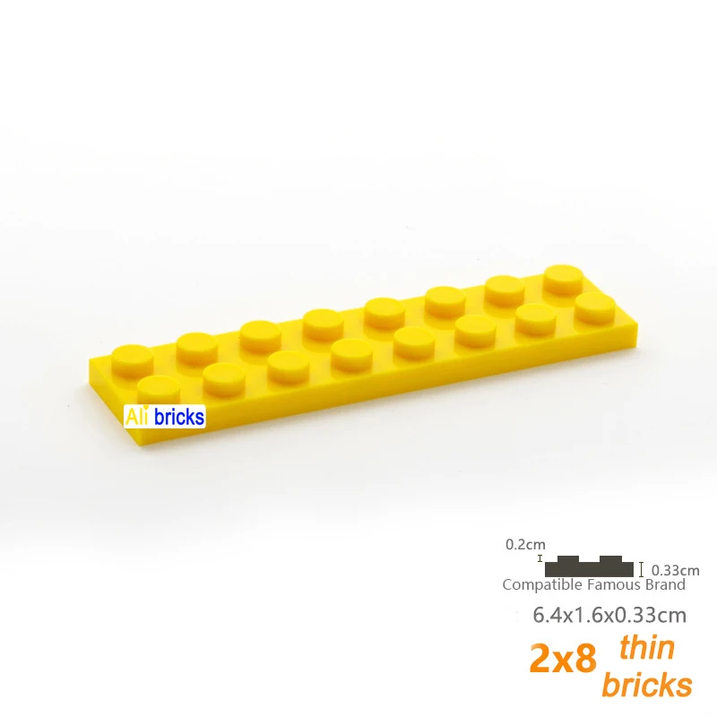 DIY Blocks Building Bricks Thin 2X8 10pcs/lot Educational Assemblage Construction Toys for Children Compatible With Brand building blocks,construction blocks,racing car building blocks,car building blocks,anime block toys