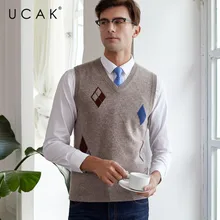 ^^Best Offers UCAK Brand Sweater Vest Pure Merino Wool Casual Streetwear Fashion Pull Homme 2019 Autumn Winter Warm Clothing Sweaters U3118 ^^Best Offers UCAK Brand Sweater Vest Pure Merino Wool Casual Streetwear Fashion Pull Homme 2019 Autumn Winter Warm Clothing Sweaters U3118