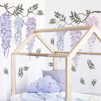 

Removable Wall Sticker Wisteria Flower DIY Home Decal Mural Room Decor