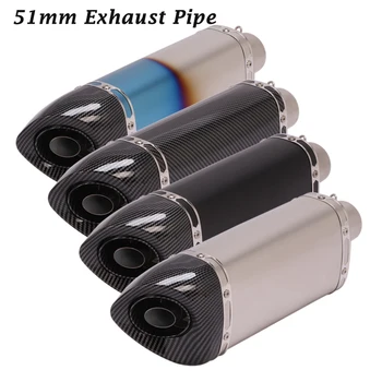 38-51mm Universal Exhaust Pipe Large Muffler Tips with Baffle DB Killer for Motorcycle Scooter ATV