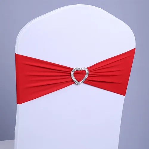 

50pcs/lot Lycra Spandex Chair Cover Sash Bands With Buckle For Wedding Party Birthday Banquet Chair Decoration