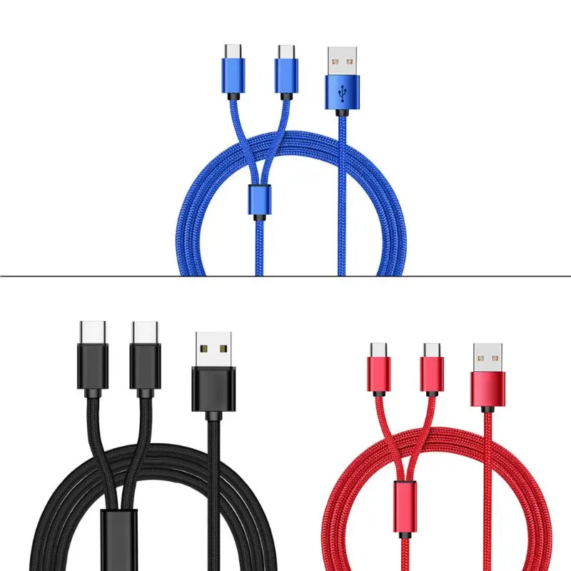 Кабель для зарядки с разъемом типа A и двумя разъемами C USB C сплиттер папа-папа Y провод для Samsung Huawei Xiaomi HTC Android мобильный телефон планшет