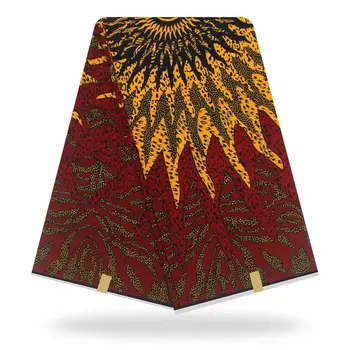 

New Style Real African Wax 100% Cotton Fabric African Wax Print Fabric Latest Ankara Fabric Wax 6yards for Party Dress Y90905-10