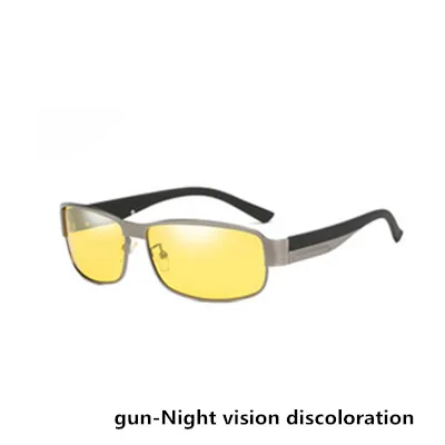 ZHIYI, брендовые очки ночного видения, день и ночь, очки для вождения, мужские, Ретро стиль, алюминий, поляризационные, фотохромные солнцезащитные очки, UV400 - Название цвета: gun-Night vision