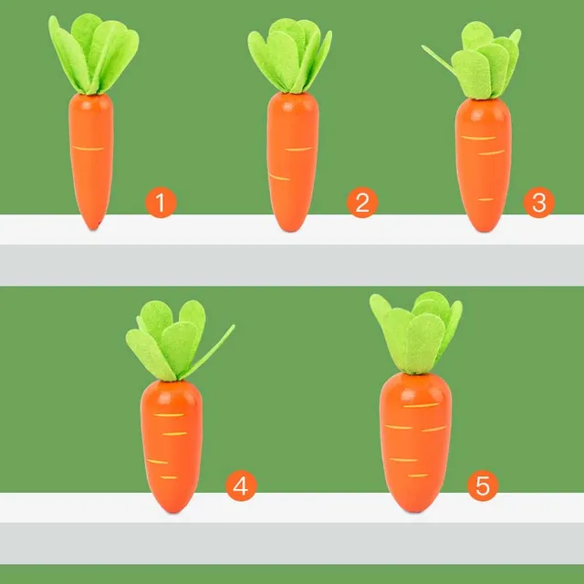 New Cute Wooden  Montessori Carrot Pull Toy Early Educational Building Block Fruit Game For hildhood Education Kids Toys 3