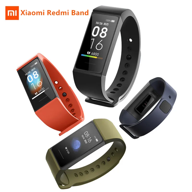 Смарт браслет Xiaomi Redmi Band с пульсометром фитнес трекер несколько типов лица 1 08