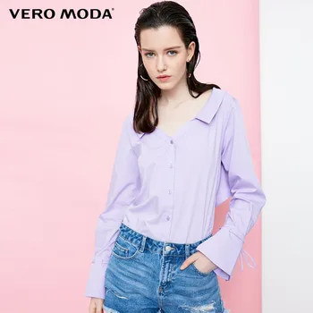 

Vero Moda Women's Turn-down Collar Flared Sleeves Lace-up Shirt | 318205532