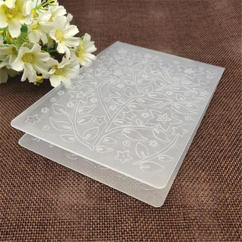 Star Leaf Background Flower Print DIY Plastic Embossing Folders DIY Scrapbooking Paper Craft Card Making Decoration Supplies