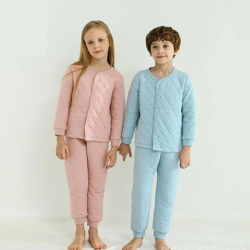 best nightgowns Kids Pajama Autumn Winter Warm Boys Girls' Sleepwear Clothes Toddler Night Wear Suit Thickened Cotton Children's Homewear Set cheap cotton nightgown