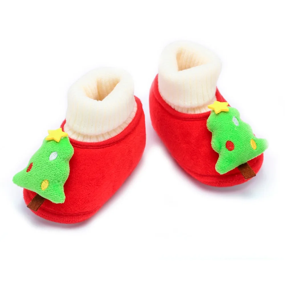1 шт.; детская обувь для новорожденных; теплая мягкая удобная обувь с рисунком рождественского оленя; повседневная обувь; Рождественская обувь