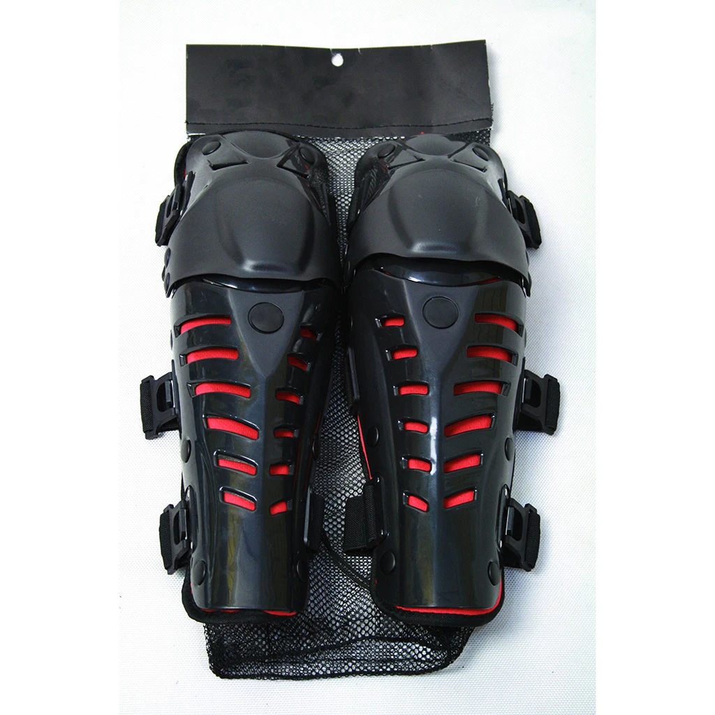 Pair Motorcycle Motocross Cycling Knee Pads Protector Guard Gear Red