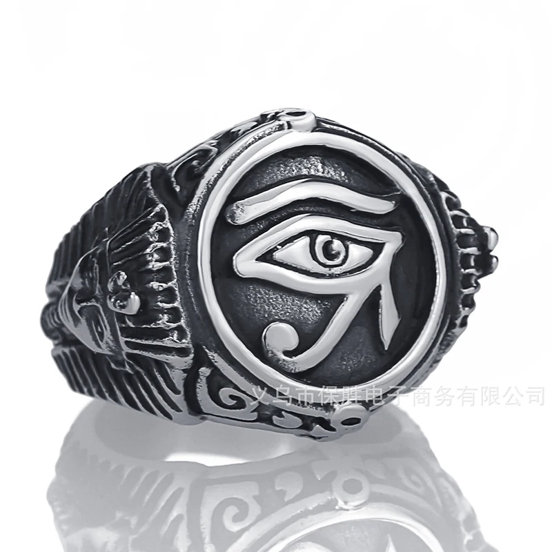 New 4 Styles Punk Men Rings Vintage/Hiphop Male Ring Daily Jewelry Size 7-13 - Main Stone Color: 1 ancient silver