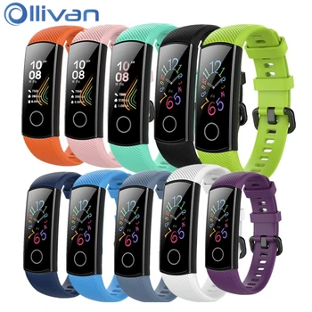 

Silicon Wrist Strap For Huawei Honor Band 5 4 Blood Oximeter Smart Wristband Sport Bracelet Band honor band 5 Correa Replacement