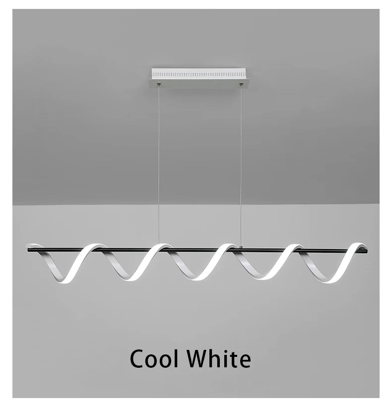 Домашняя современная светодиодная Подвесная лампа для кухни, столовой, гостиной, алюминиевая простая светодиодная Подвесная лампа черного и белого цвета