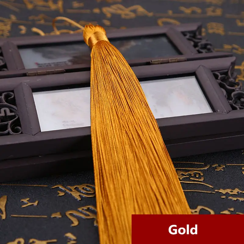 Gold 330 мм Модная отделка кисточками 16 цветов доступны DIY кисточки нитки шелковые кисточки для дома сумки для штор украшения аксессуары поставки - Цвет: Gold