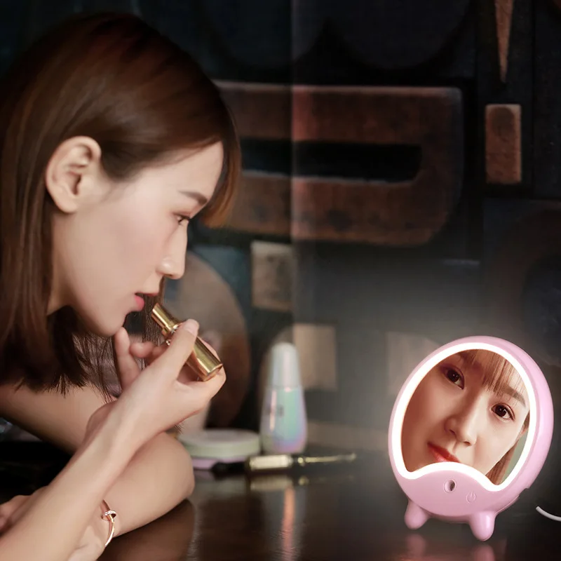 

Beauty Makeup Mirror USB Desktop Dress up Beauty Water Replenishing Instrument Bedroom Desktop Nanometer Spray Humidifier LED De