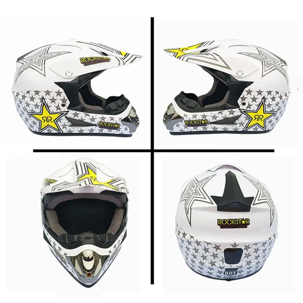 Профессиональные гоночные мотокроссы шлем передач комбо перчатки очки для унисекс-детей точка дети Молодежный мотоциклетный шлем