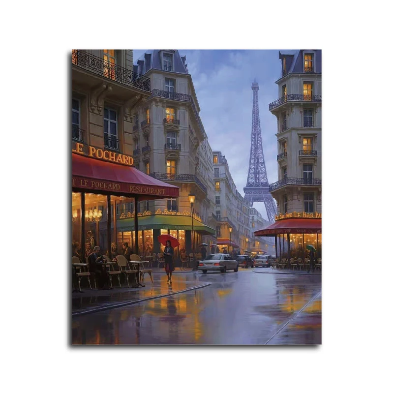 

Frameless The view from the street DIY Digital Oil Painting By Numbers Europe Abstract Canvas Painting For Living Room Wall Art