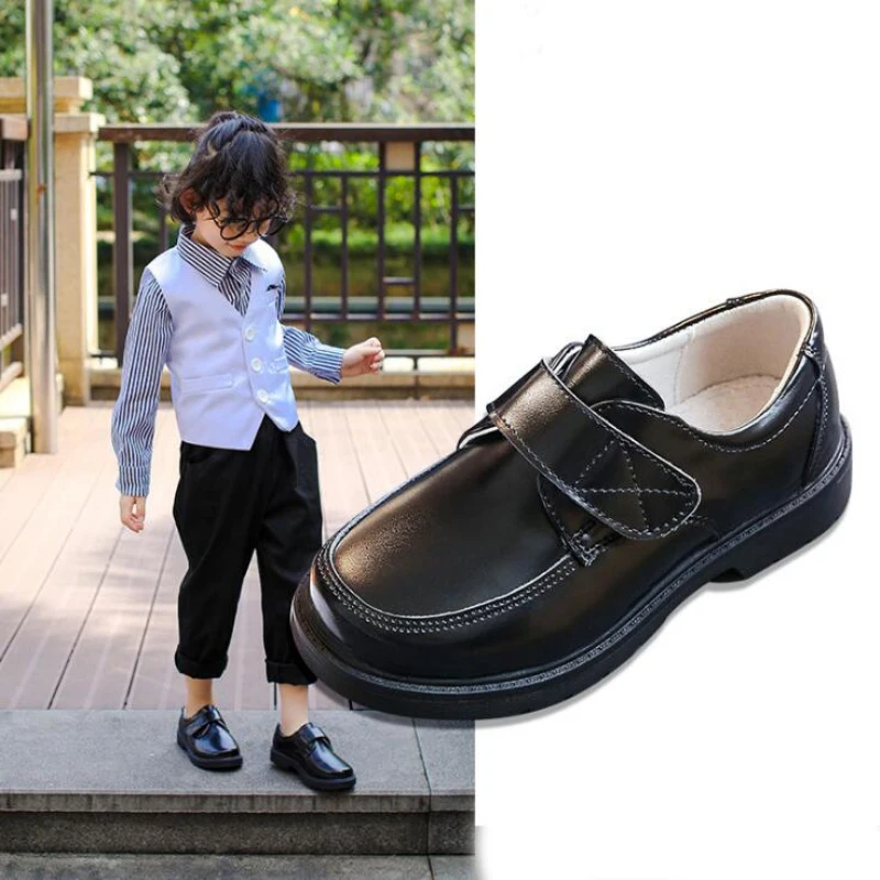 Boys Girls School Uniform Shoes PU Leather Lace-Up Oxford Shoes Performance Loafer Flats Comfort Baby Dress Shoes for Toddler/Little Kids 