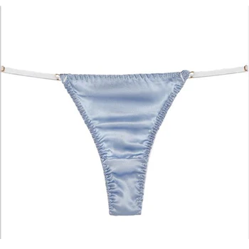 

Moxeay Sexy Tangas G Thong Female String Panties T Back Women Mulberry Silk Thong Satin Panties Underwear Adjustable G String