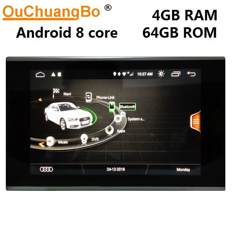 Najtaniej Ouchuangbo radio odtwarzacz multimedialny rejestrator dla A7 A6 C7 2012 2018 z systemem Android 9.0 nawigacji gps 8.8 cal 4GB pamięci RAM 64GB ROM