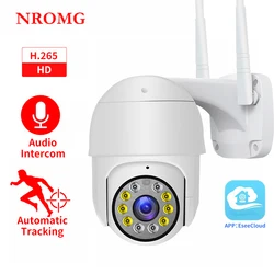 Nromg câmera ip 1080p wi fi ao ar livre ptz câmera de segurança em casa ai humano detectar h.265 cor visão noturna à prova dwaterproof água