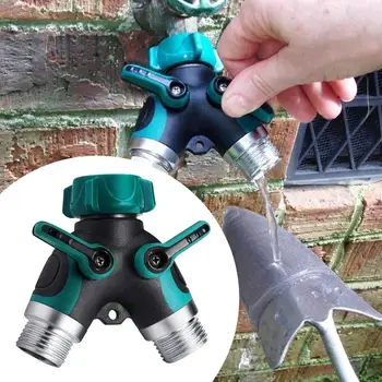 

2 Way Y Hose Splitter Garden Watering Irrigation Faucet Adapter Connector Washing Machine Faucet Nipple