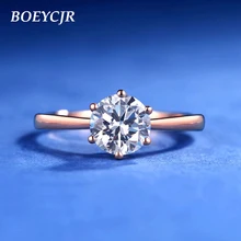 BOEYCJR пользовательские классические 18k 750Au золото 1ct D Цвет VVS Moissanite обручальное кольцо с бриллиантом с национальным сертификатом для женщин