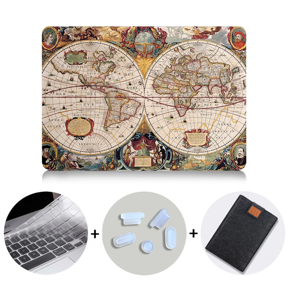 MTT мира Ретро Чехол "карта" для Macbook Air 11 13 Pro retina 13 15 с сенсорной панелью Обложка для Mac book 12 дюймов Pro 13,3 сумка для ноутбука - Цвет: MB02