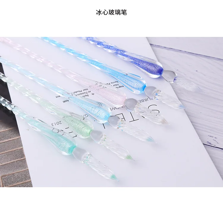 Glass Pen Crystal Pen Gift Set Opening Holiday Gift Pen Gift Box Customizable Color Ink Star Try Color Pen