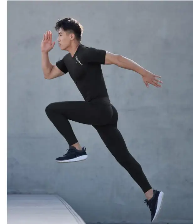Xiaomi mijia Мужская умная спортивная одежда умный датчик мониторинга высокая эластичная быстросохнущая летняя спортивная футболка для бега с коротким рукавом
